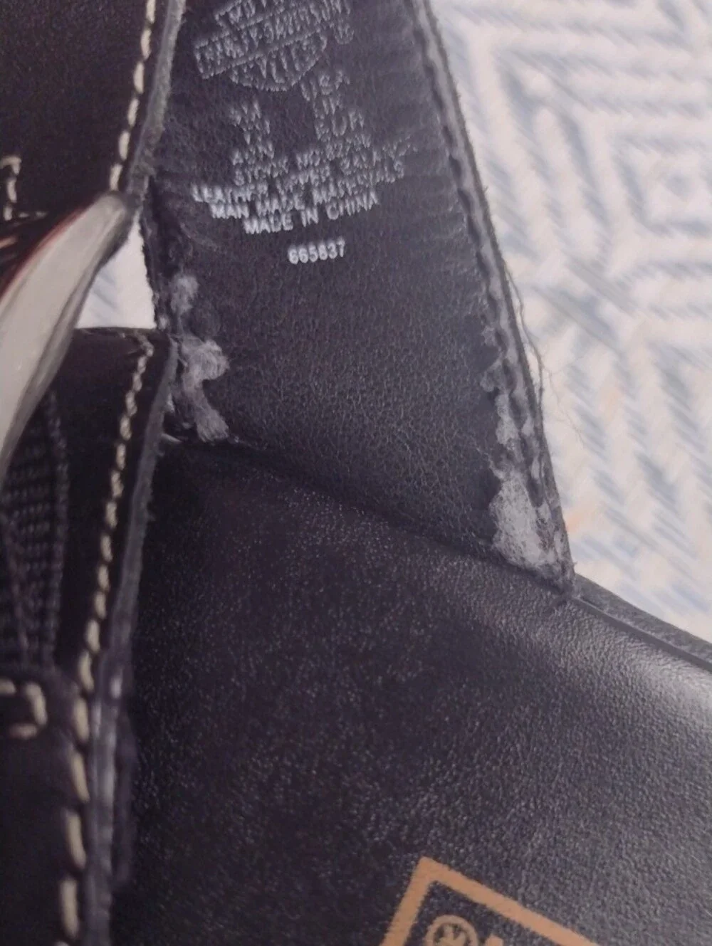 Harley-Davidson leather toe